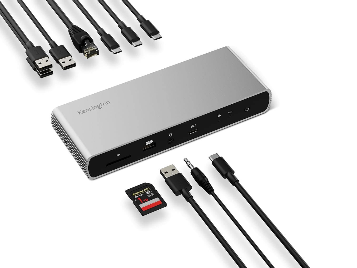 Kensington デュアル 4K ユニバーサルノートパソコンドッキングステーション 4 x Thunderbolt 4 ポート 4 x USB ポート UHS-II SDカードスロット 90W ノートパソコン充電 Windows &amp; Apple MacBooks対応 - SD5700T K35175EU