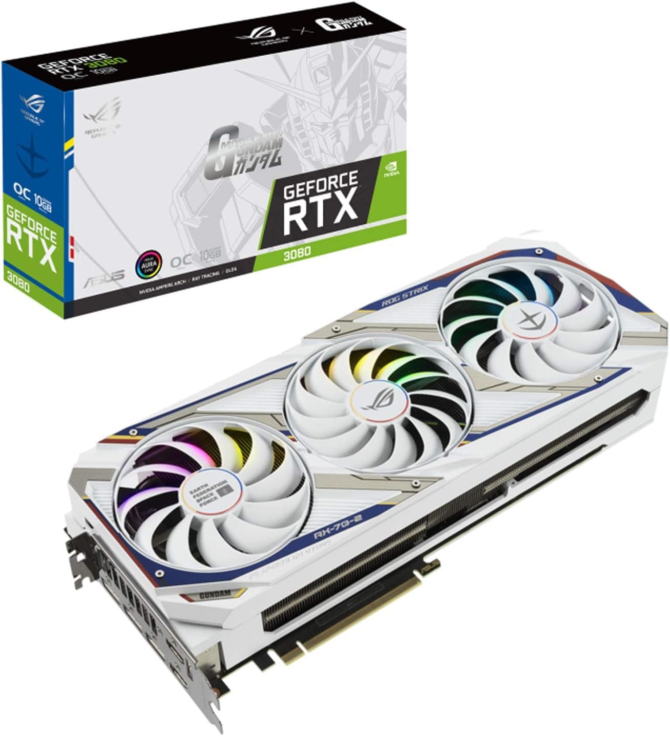 ASUSTek NVIDIA GeForce RTX 3080 搭載トリプルファンモデル 10G ROG-STRIX-RTX3080-O10G-GUNDAM-EDITION 【 ガンダムエディション 】