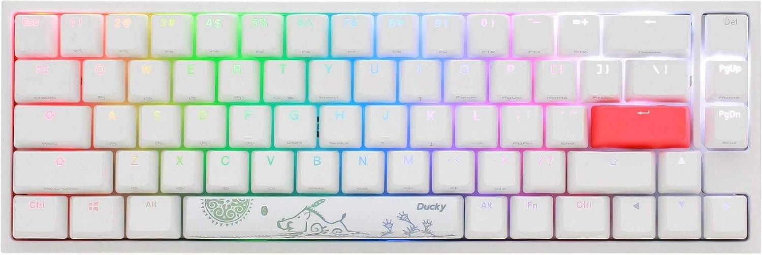 DUCKY ゲーミングキーボード One 2 SF RGB Cherry Speed 銀軸(英語配列) ピュアホワイト dk-one2-rgb-sf-pw-silver [USB