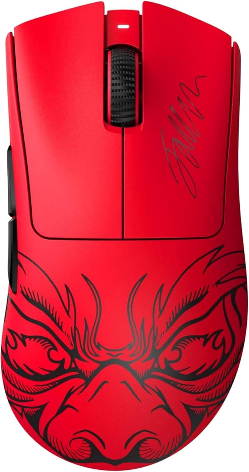 Razer レイザー DeathAdder V3 Pro Faker Edition レジェンドプロゲーマー「Faker」選手モデルの軽量63gワイヤレスゲーミングマウス Focus Pro 30K オプティカルセンサー 第3世代オプティカルマウススイッチ HyperSpeed Wireless エルゴノミック形状デ