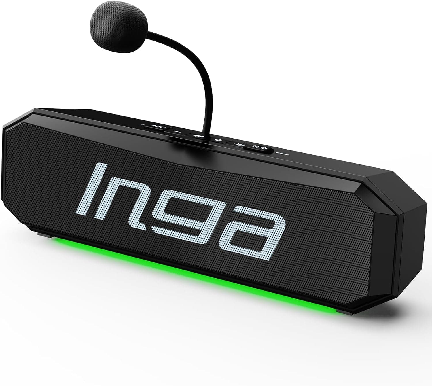 INGA コンピュータースピーカー 取り外し可能なマイク付きプラグアンドプレイ USB サウンドバー ダイナミックライティングゲーム