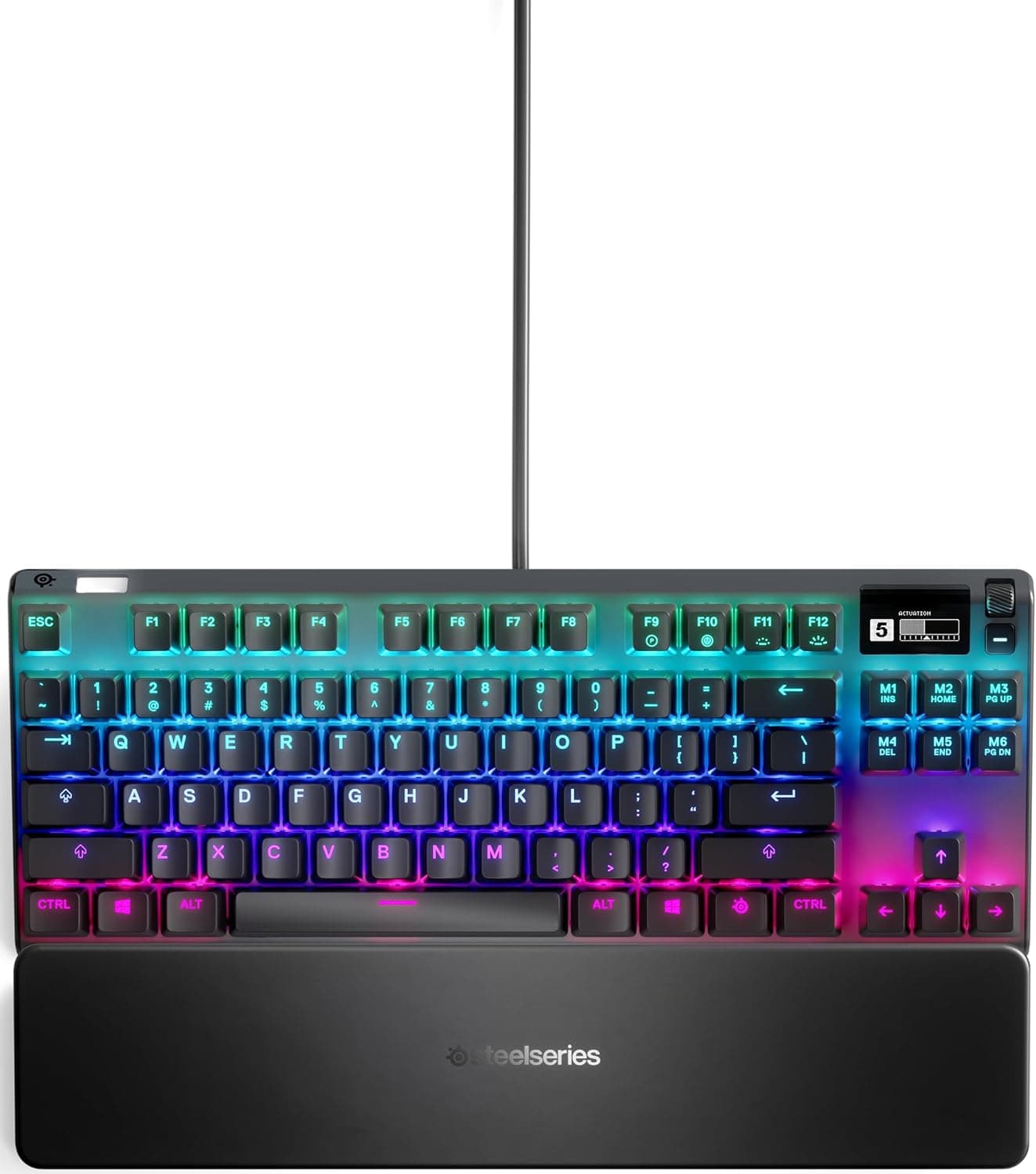 SteelSeries ラピッドトリガー 搭載ゲーミングキーボードテンキーレス有線英語配列 OmniPointスイッチ有機ELディスプレイ搭載 Apex Pro TKL US 64734 ブラック