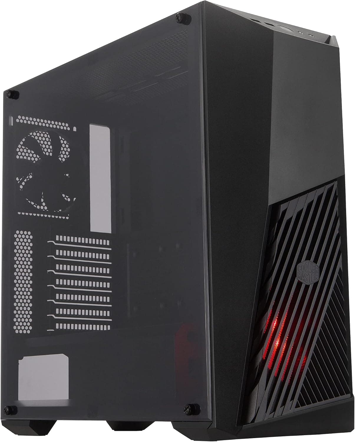 Cooler Master MasterBox K501L - ATX PCケース角度付き換気赤色LED照明透明サイドパネル柔軟なエアフロー構成