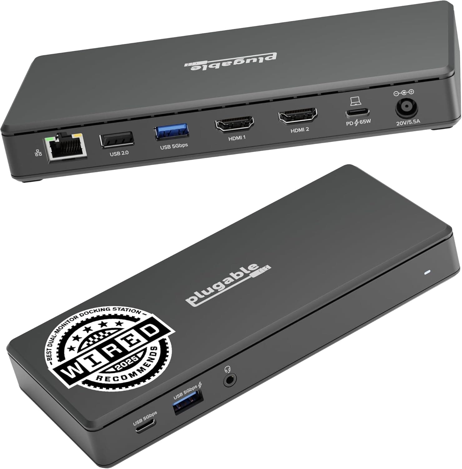 Plugable USB C Docking Station Dual Monitor 2 HDMI Ports