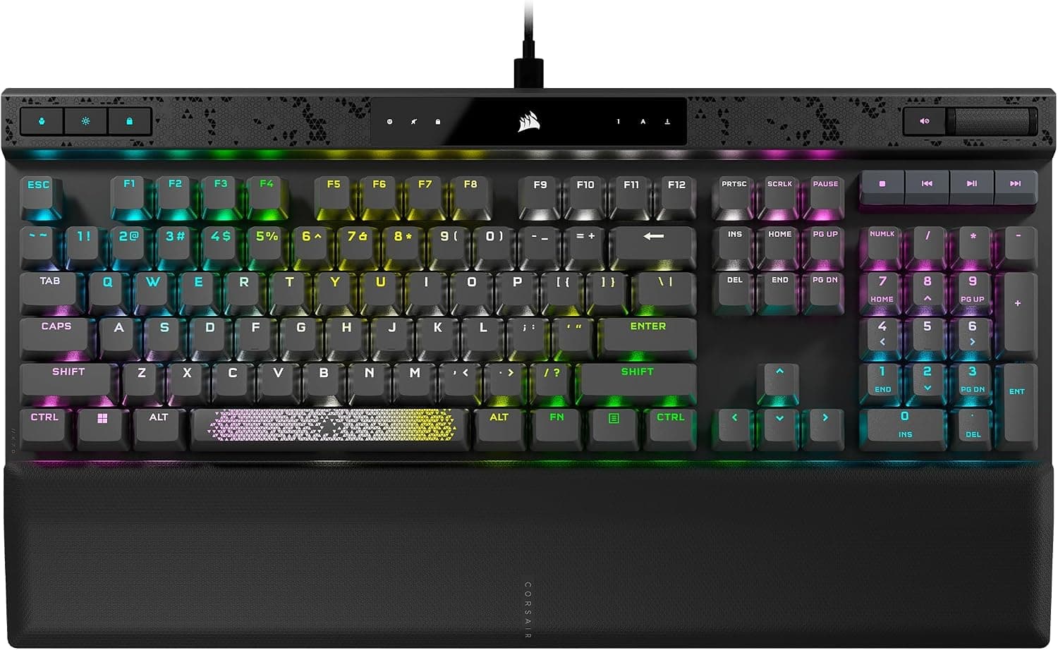 CORSAIR K70 MAX RGB 磁気メカニカル有線ゲーミングキーボード – MGX 調整可能スイッチ同時SOCDとラピッドトリガー PBTダブルショットキーキャップ減音機能 8000Hzポーリング QWERTY NA ブラック