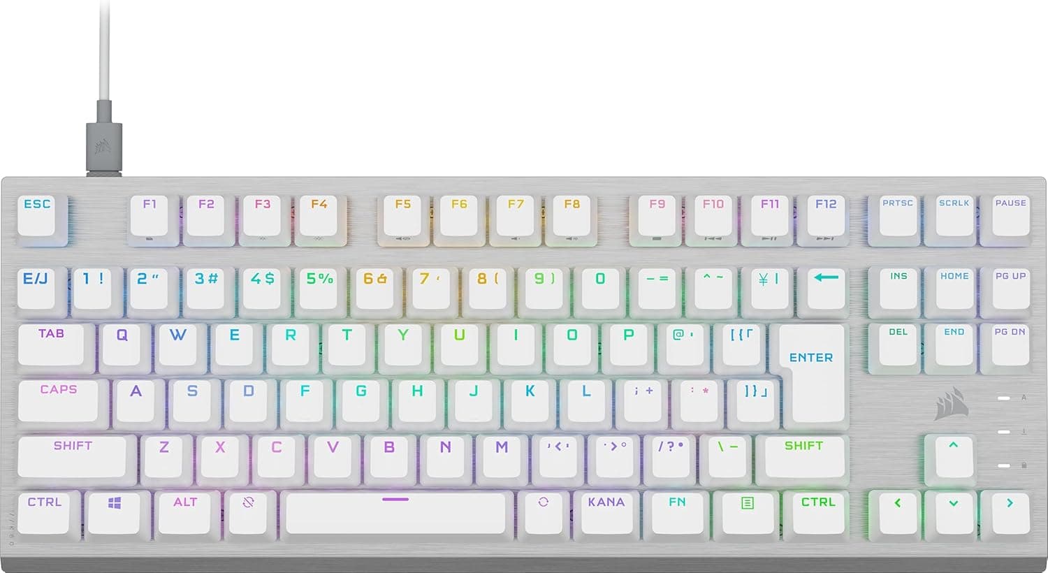 CORSAIR K60 PRO TKL RGB ゲーミングキーボード Corsair 自社独自OPX軸採用日本レイアウトかな印字なし -ホワイト- CH-911D11A-JP