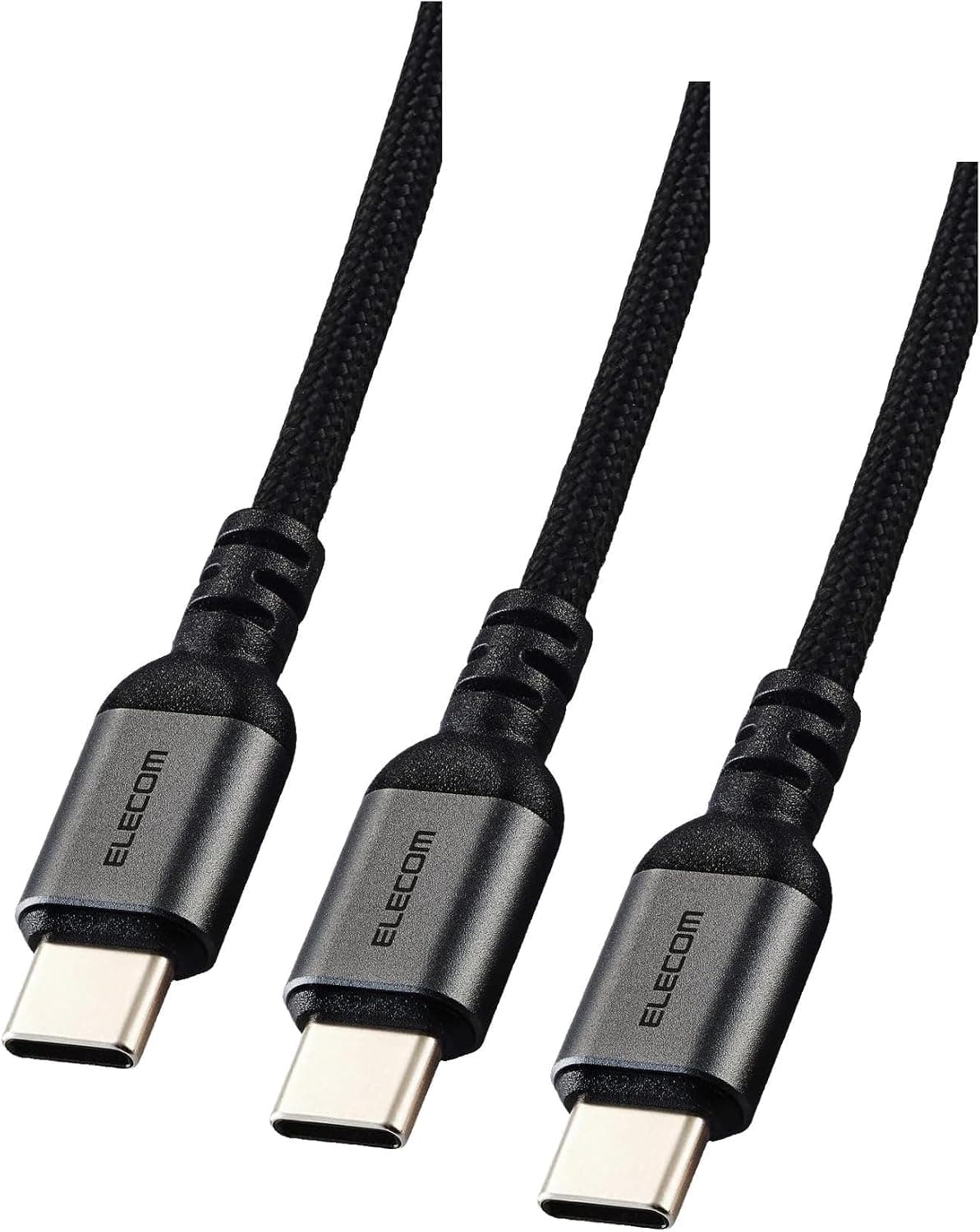 エレコム USB Type C ケーブル 2m 100W PD対応高速充電断線防止高耐久ナイロンメッシュ 【 MacBook
