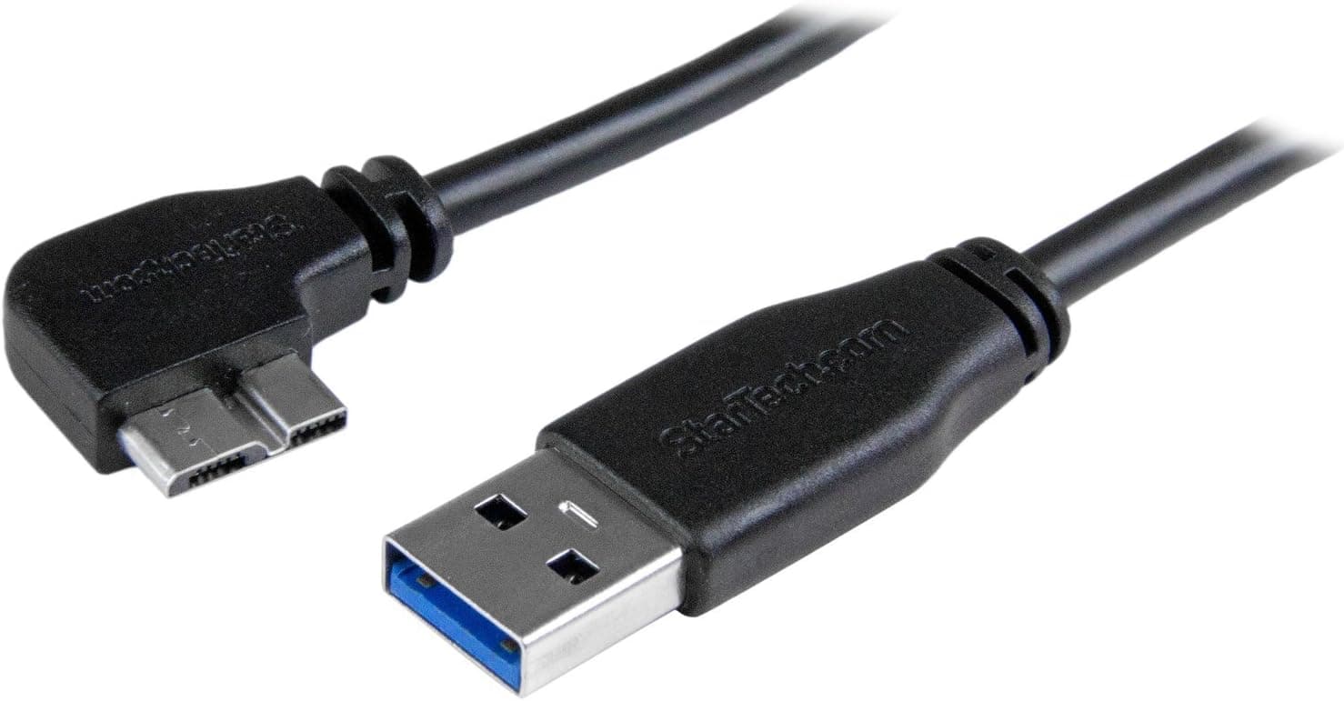 StarTech.com L型左向きマイクロUSBスリムケーブル 0.5m オス