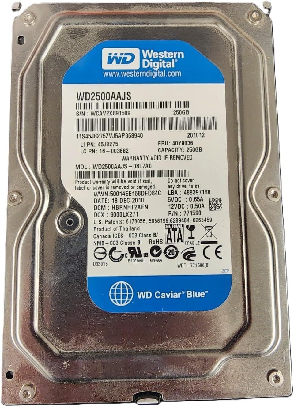 Western Digital Caviar Blue 250 Gb 7200 Rpm Sata-ii 内蔵ハードドライブ