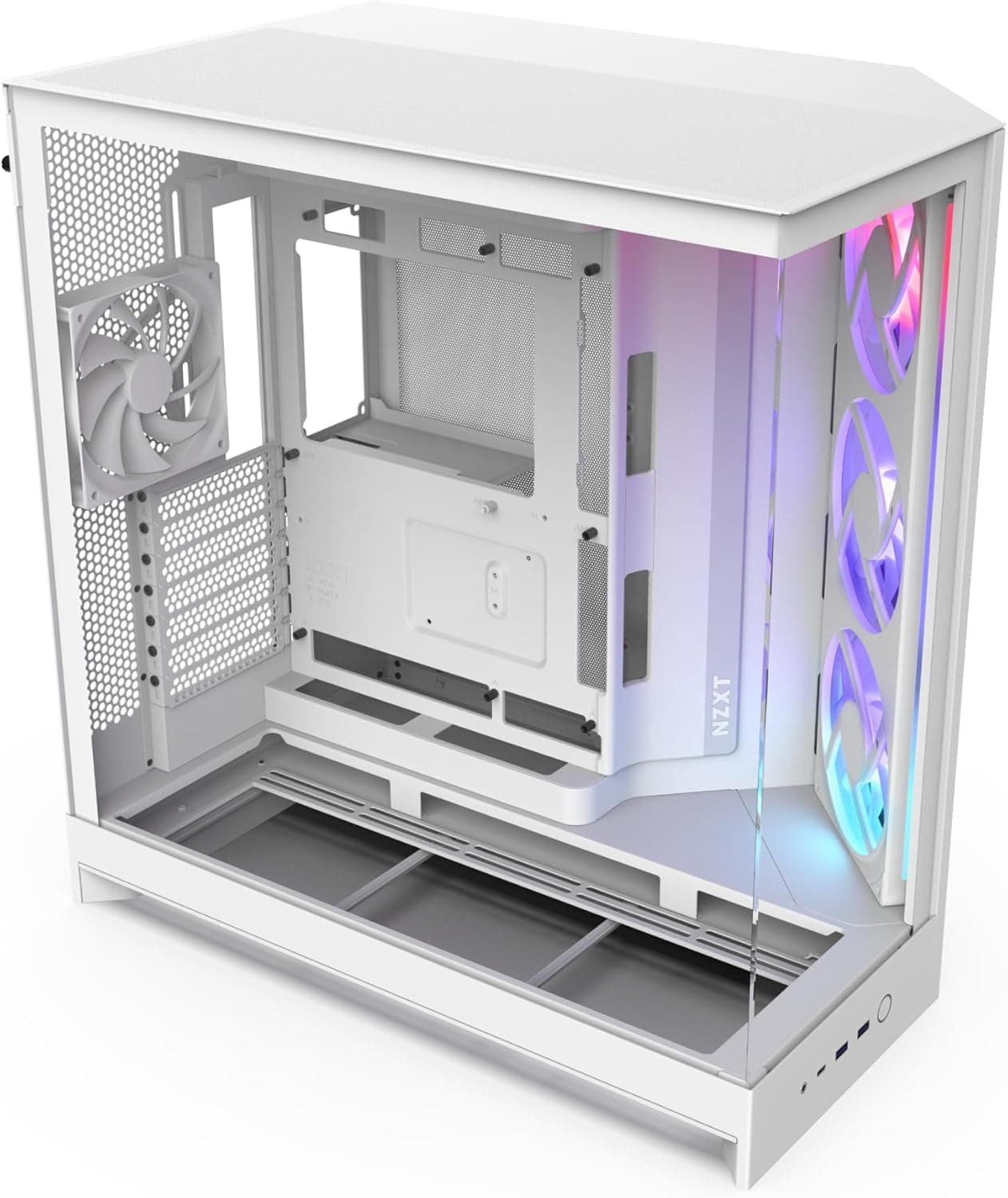 NZXT H9 Flow RGB (2025) デュアルチャンバー RGBファン搭載ミドルタワー型PCケースホワイト CM-H92FW-R1 CS9291