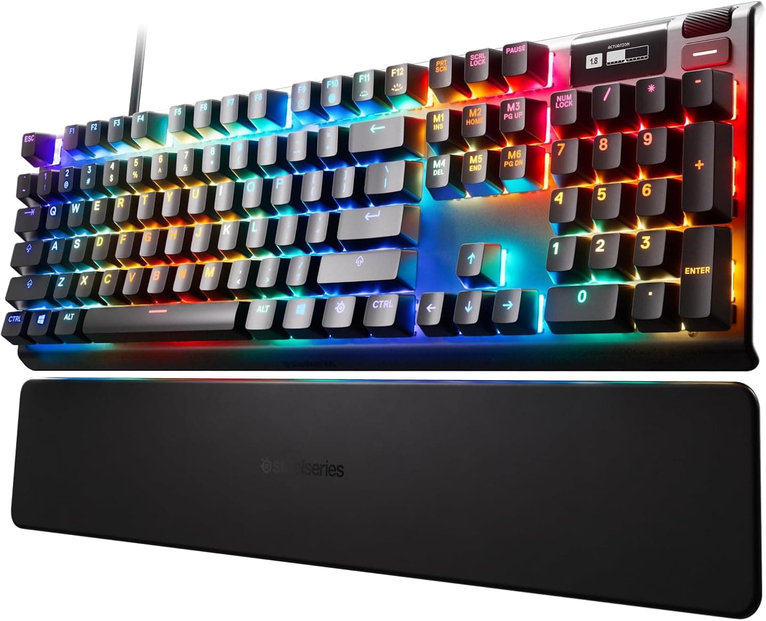 SteelSeries ゲーミングキーボード有線英語配列磁気ホール効果センサー OmniPointスイッチ有機ELディスプレイ搭載 Apex Pro US 64626 ブラックフルサイズ