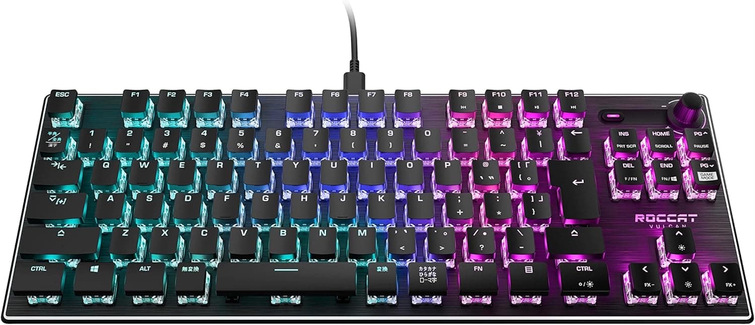 ROCCAT Vulcan TKL コンパクトメカニカル RGB USB ゲーミングキーボード JP 日本語配列モデル静音リニア(赤軸相当) テンキーレス国内正規品ドイツデザイン ROC-12-285