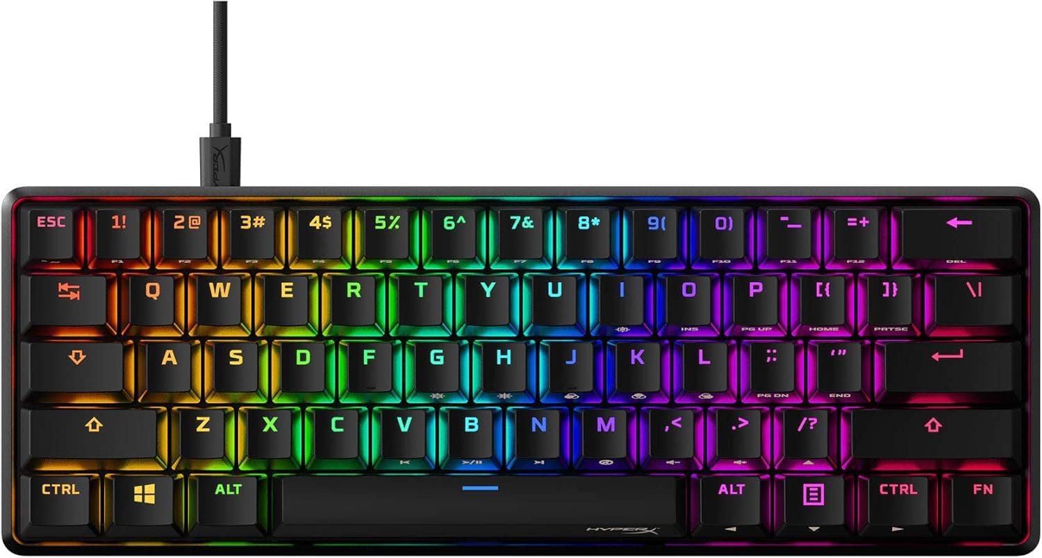HyperX Alloy Origins 60 メカニカルゲーミングキーボード英語配列 60%レイアウト Aqua軸 RGBライティング 2年保証 56R61AA#ABA