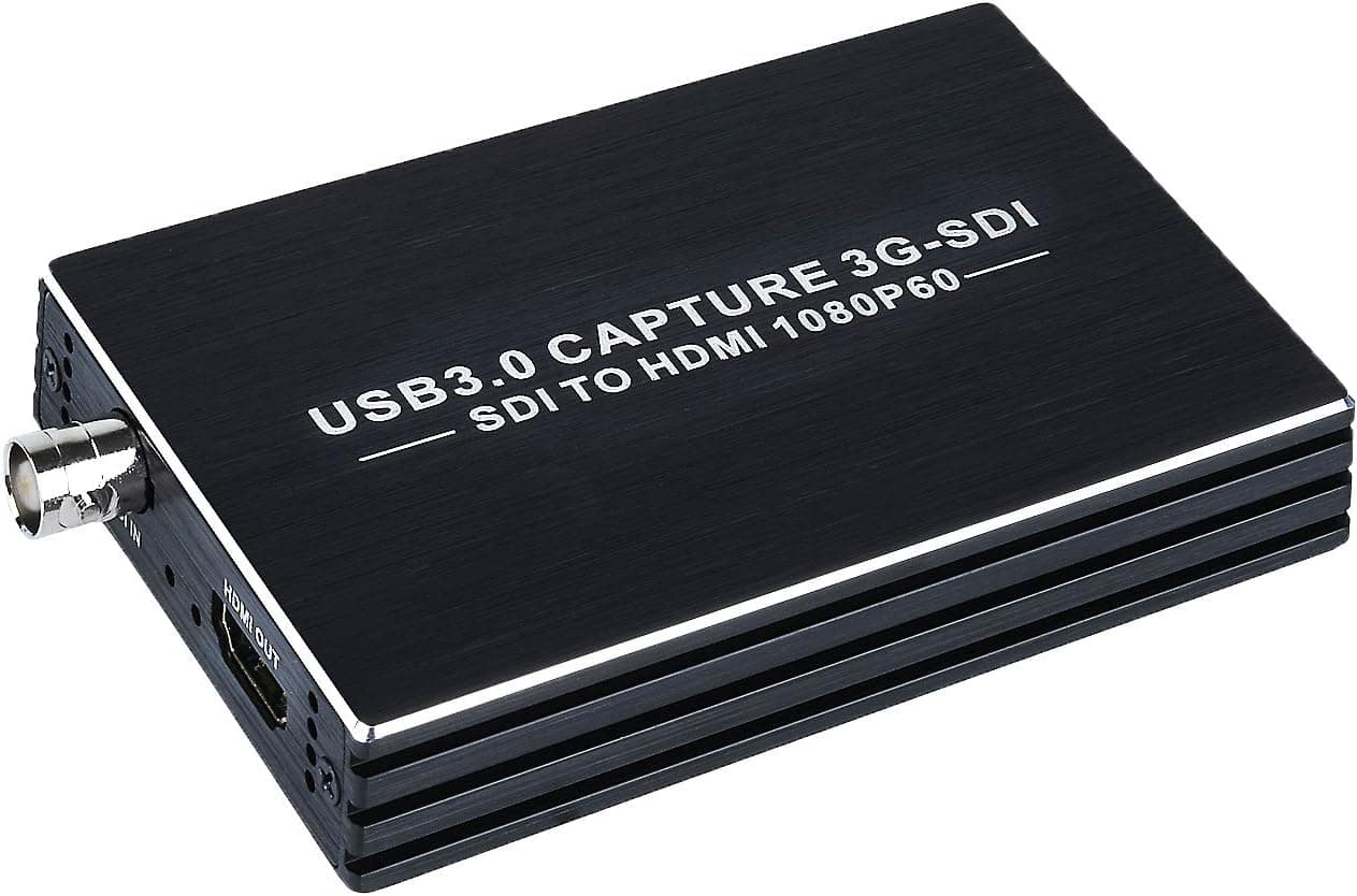 SDI キャプチャーカード USB 3.0 SDI - USB 3.0 HDMIループアウト付き 1080P 60Fps SDI HDMIビデオオーディオキャプチャゲームストリーミングビデオ録画用 Windows