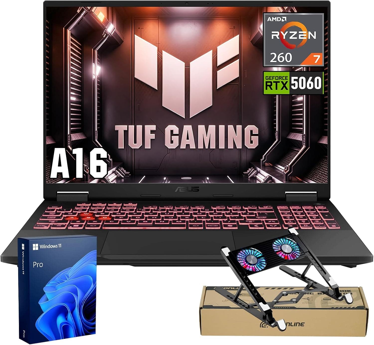 ASUS TUF A16 AMD Ryzen 7 260 RTX 5060 ゲーミングノートパソコン