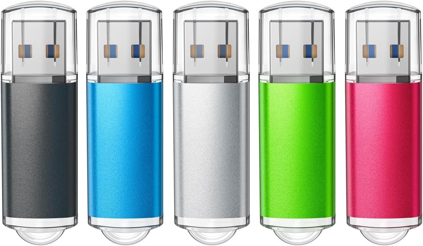TOPESEL USBフラッシュドライブ 5パック 64GB USB 3.0 サムドライブ高速 64GB フラッシュドライブ USBスティックメモリースティック USBドライブ 64GB PCノートパソコン用 (5つのミックスカラー:ブラックブルー グリーンレッドシルバー)