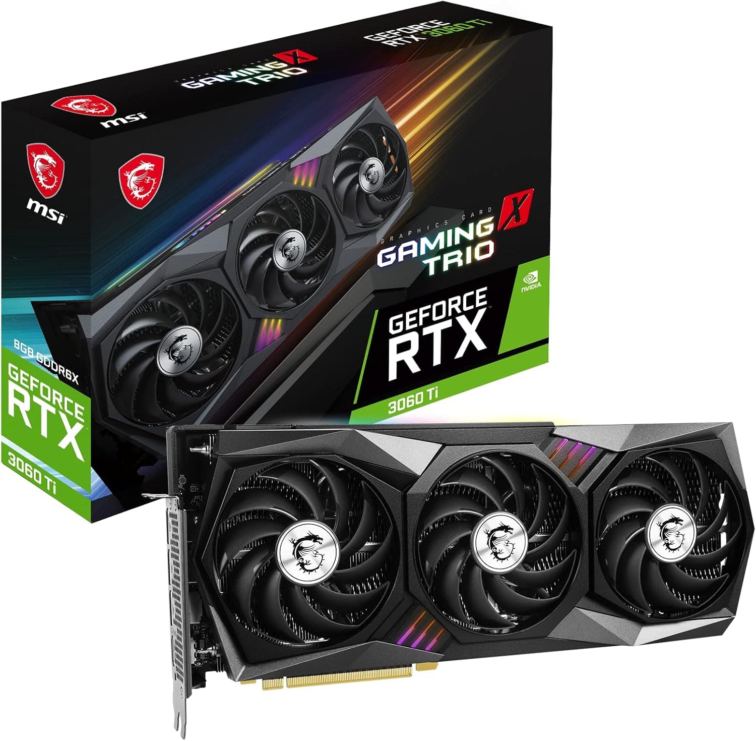 MSI GeForce RTX 3060 Ti Gaming X Trio 8GD6X ゲーミンググラフィックスカード - NVIDIA Geforce RTX 3060 Ti 8GB GDDR6メモリ