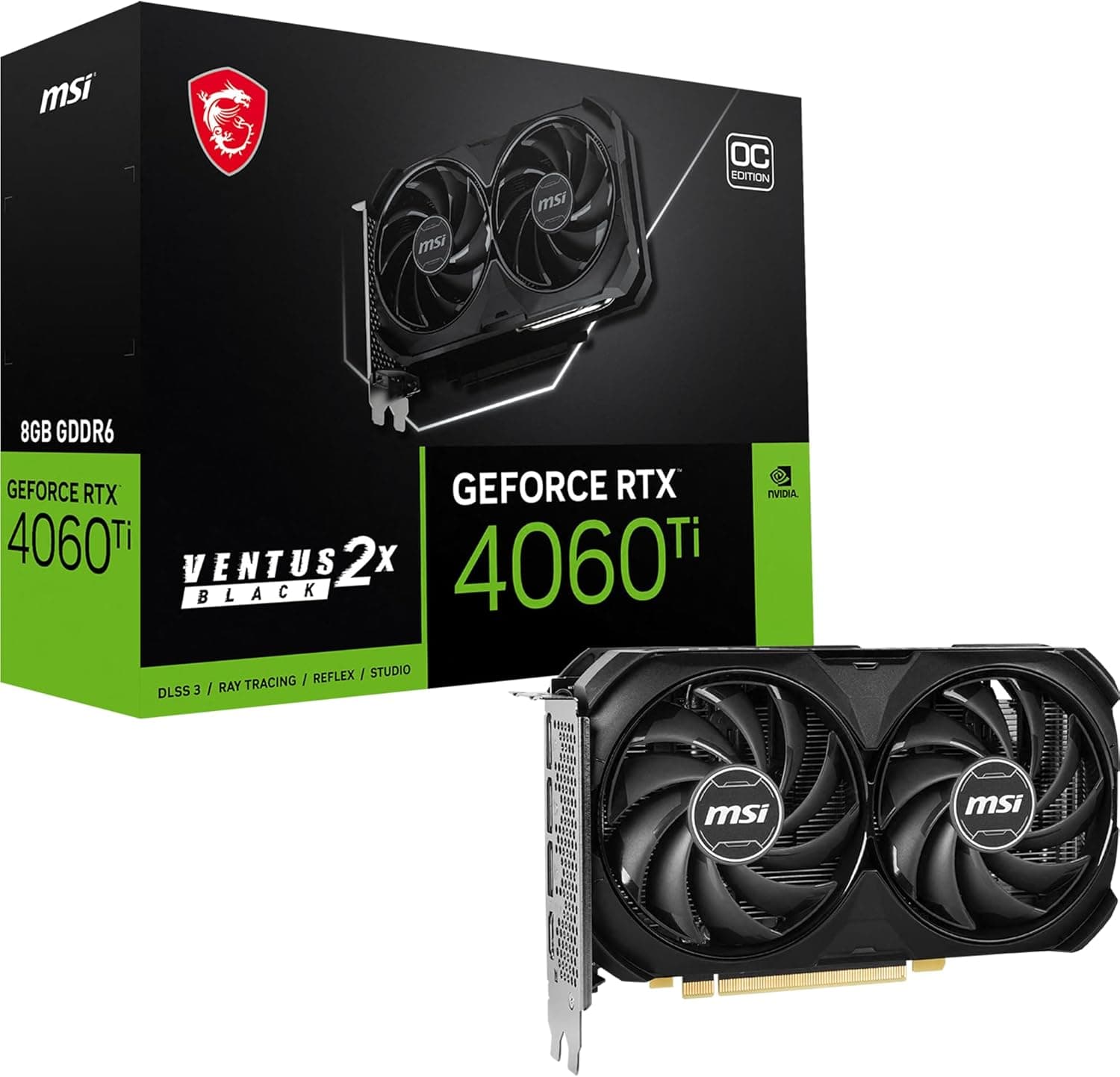 MSI RTX4060 Ti Ventus 2X ブラック 8GB GDDR6
