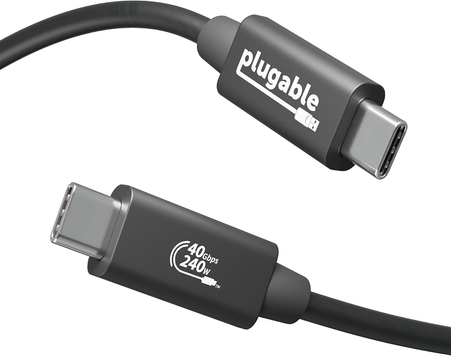 Plugable USB4 ケーブル 40Gpbs 240W 充電対応 1m [USB-IF 認証] - 8K モニタ x 1 4K モニターx 2 USB4 Thunderbolt 4 Thunderbolt 3 USB-C 互換