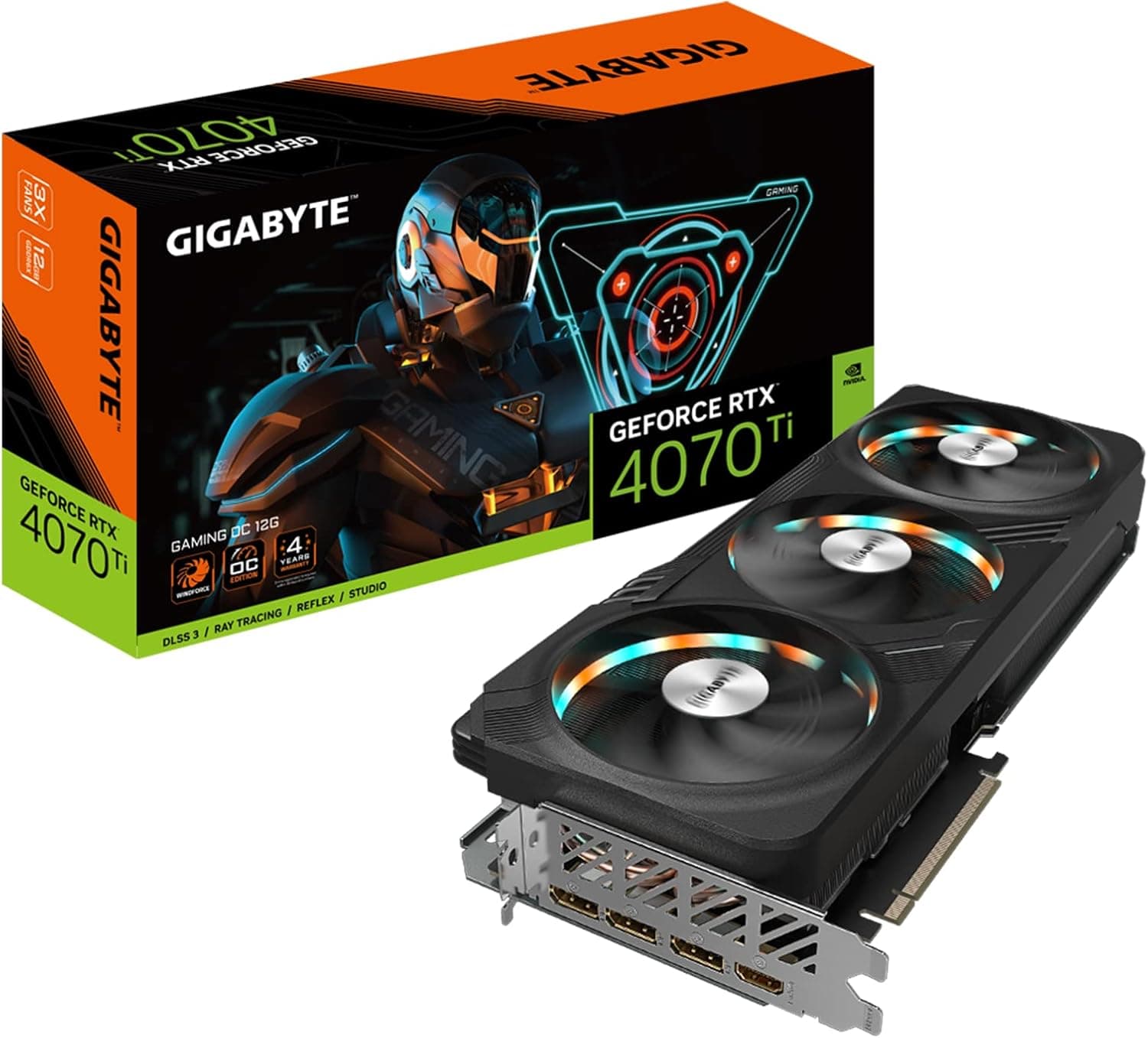 Gigabyte GeForce RTX 4070 Ti ゲーミング OC 12G グラフィックカード WINDFORCEファン 3X 12GB 192ビット GDDR6X GV-N407TGAMING OC-12GD ビデオカード
