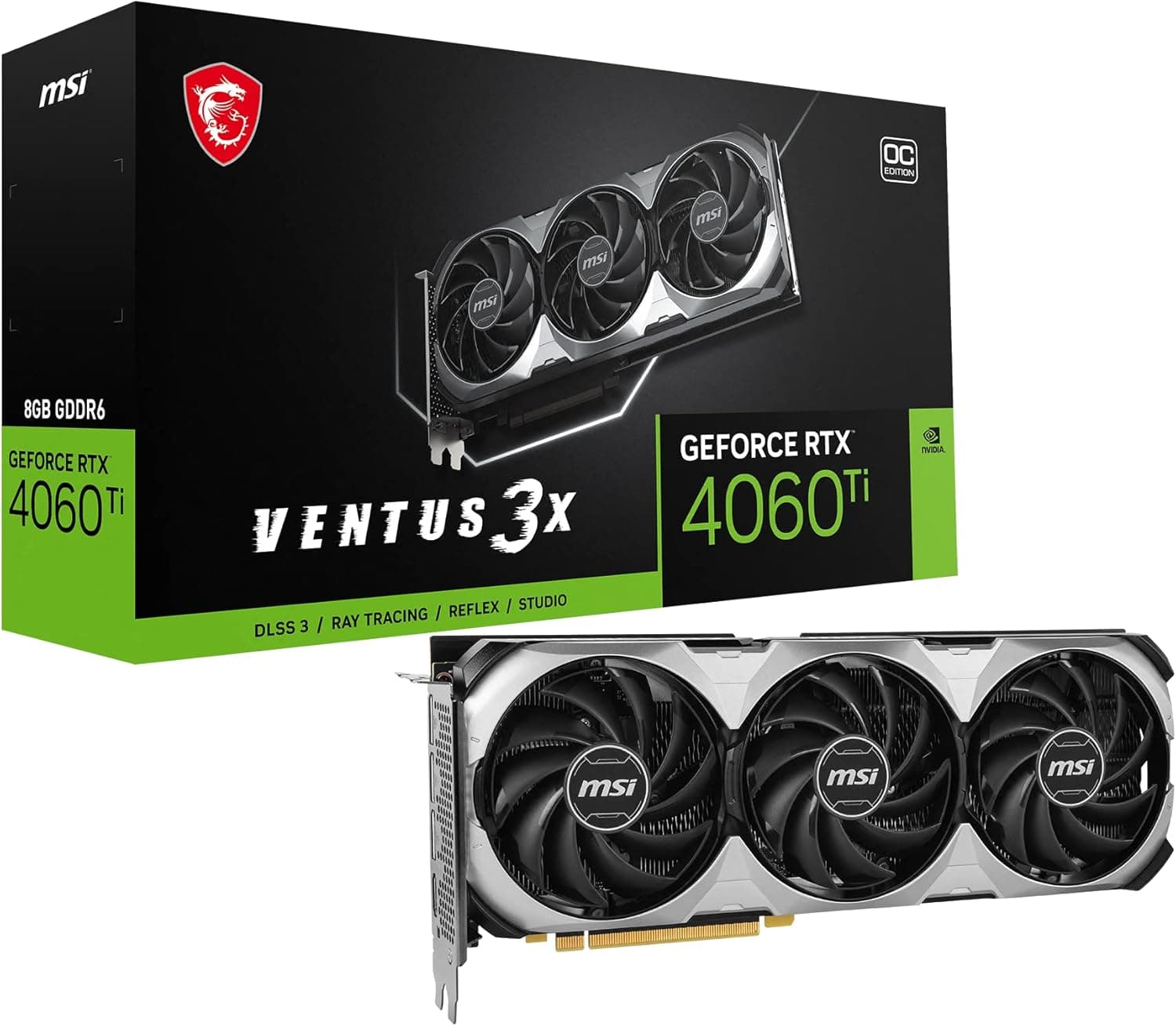 MSI RTX4060 Ti VENTUS 3X 8GB GDDR6 OC