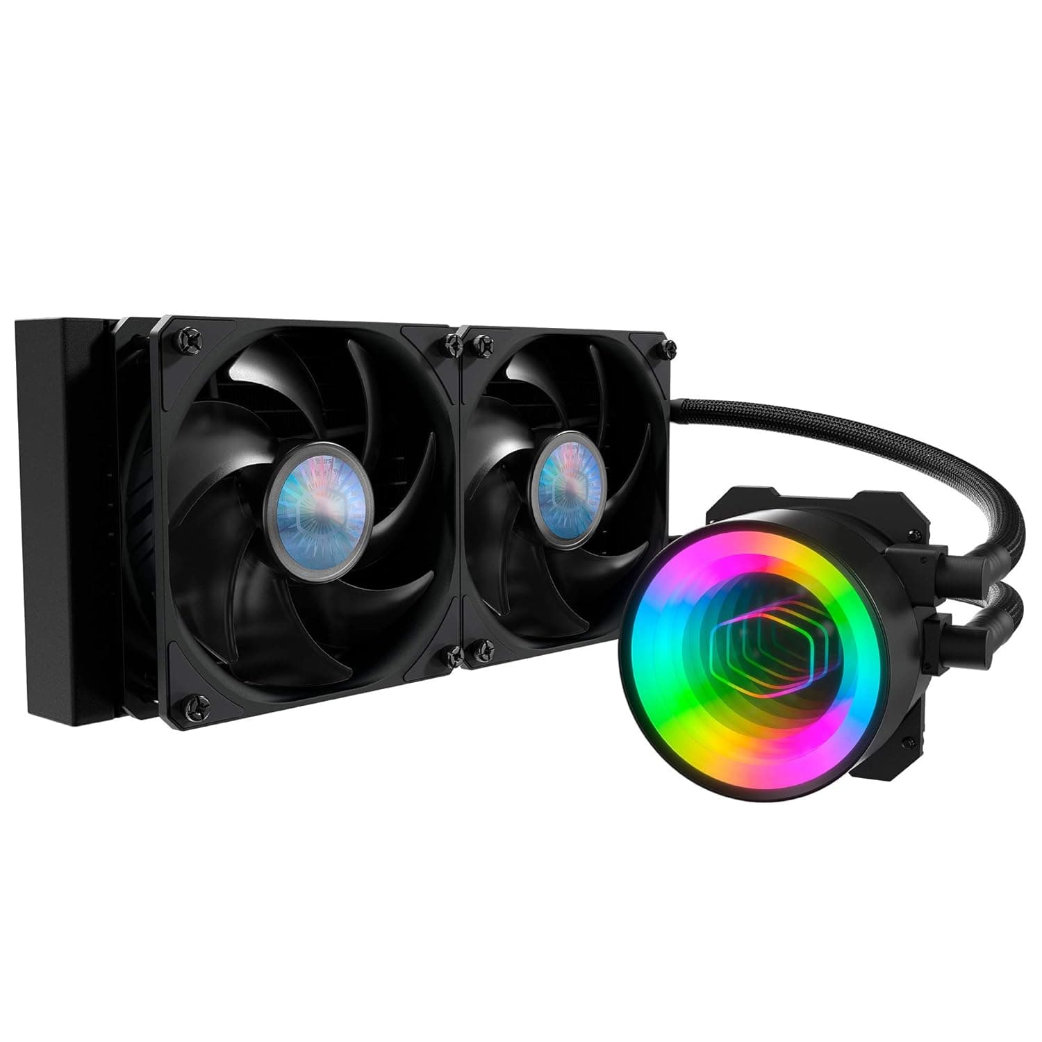 Cooler Master Liquid ML240 ミラー ARGB CPU 液体クーラー - 第3世代ポンプ AIO 水冷システム x 2 120mm SickleFlow V2 ファン強化240mmラジエーター - AMD &amp; Intel ソケット対応 240