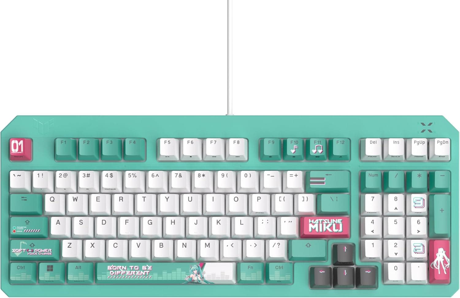 ASUS TUF Gaming K3 Gen II 初音ミクエディション光学機械式RGBキーボード IP57防水防塵