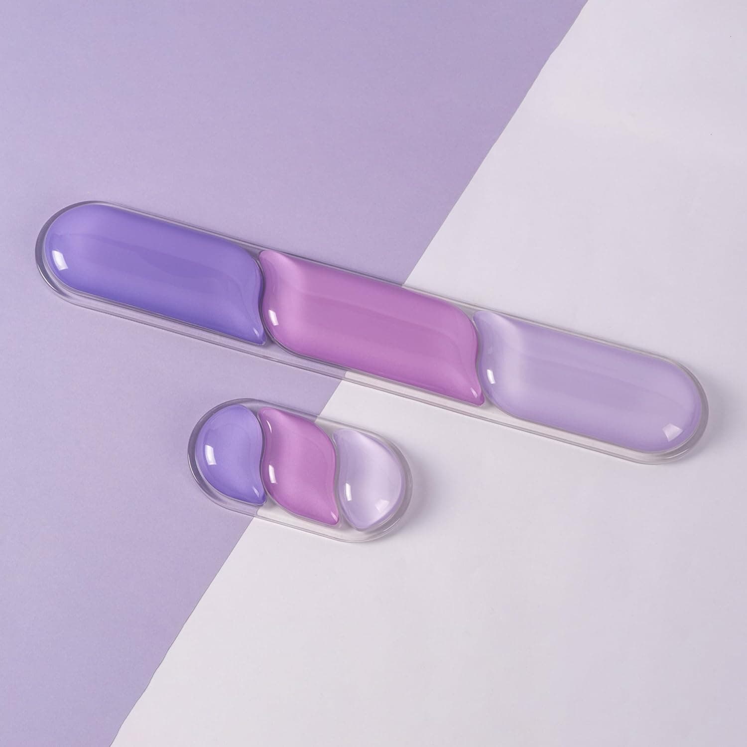 EPOMAKER CloudGel リストレストゲーミングキーボードマウス用長短2個セット疲労軽減シリコン製低反発手首サポート底面滑り止めゴム人間工学に基づいたデザインオフィス PC ノートパソコンゲーミングに最適 (Purple)