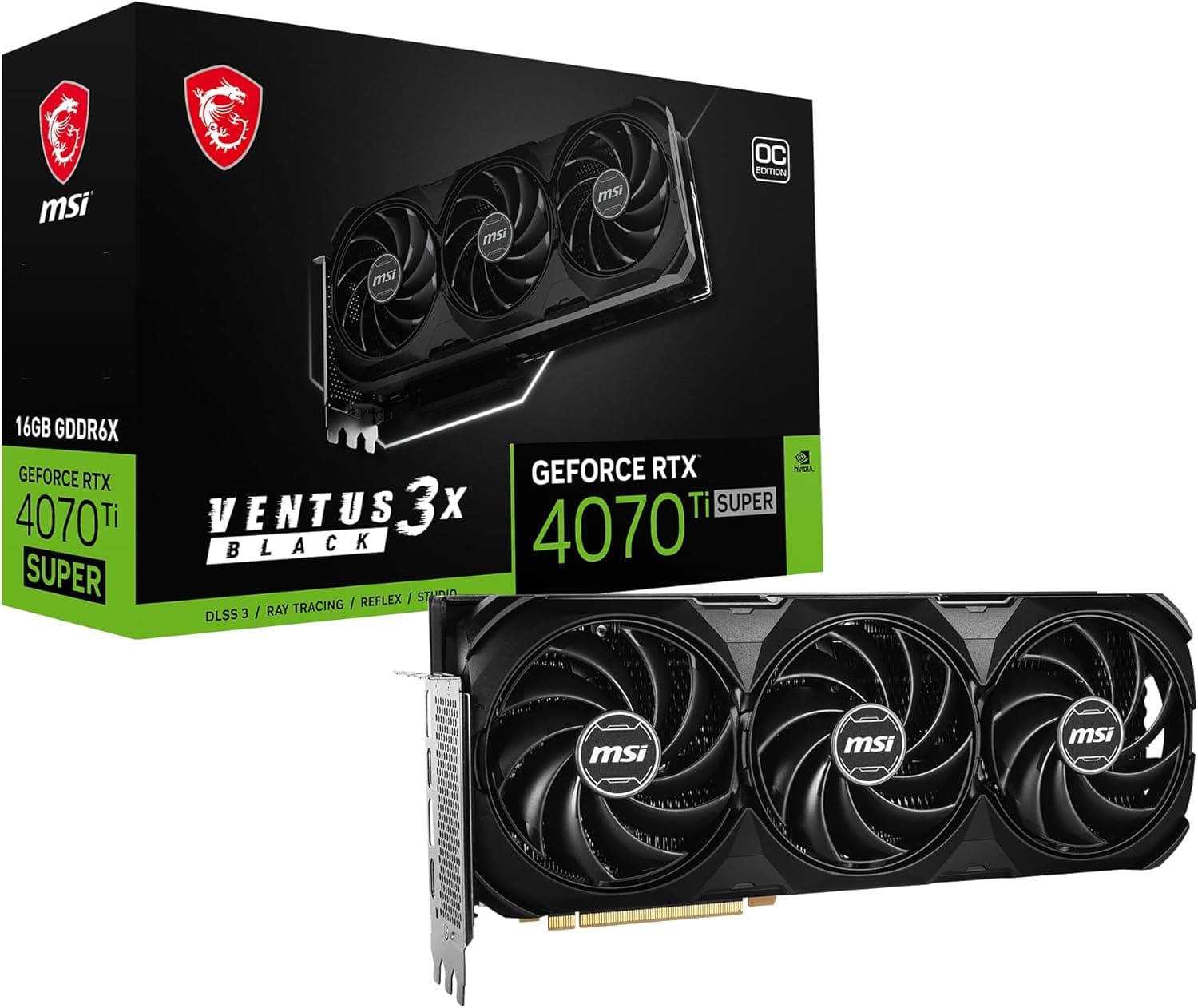 MSI GeForce RTX 4070 Ti Super 16G Ventus 3X ブラック OC グラフィックスカード (NVIDIA RTX 4070 Ti Super