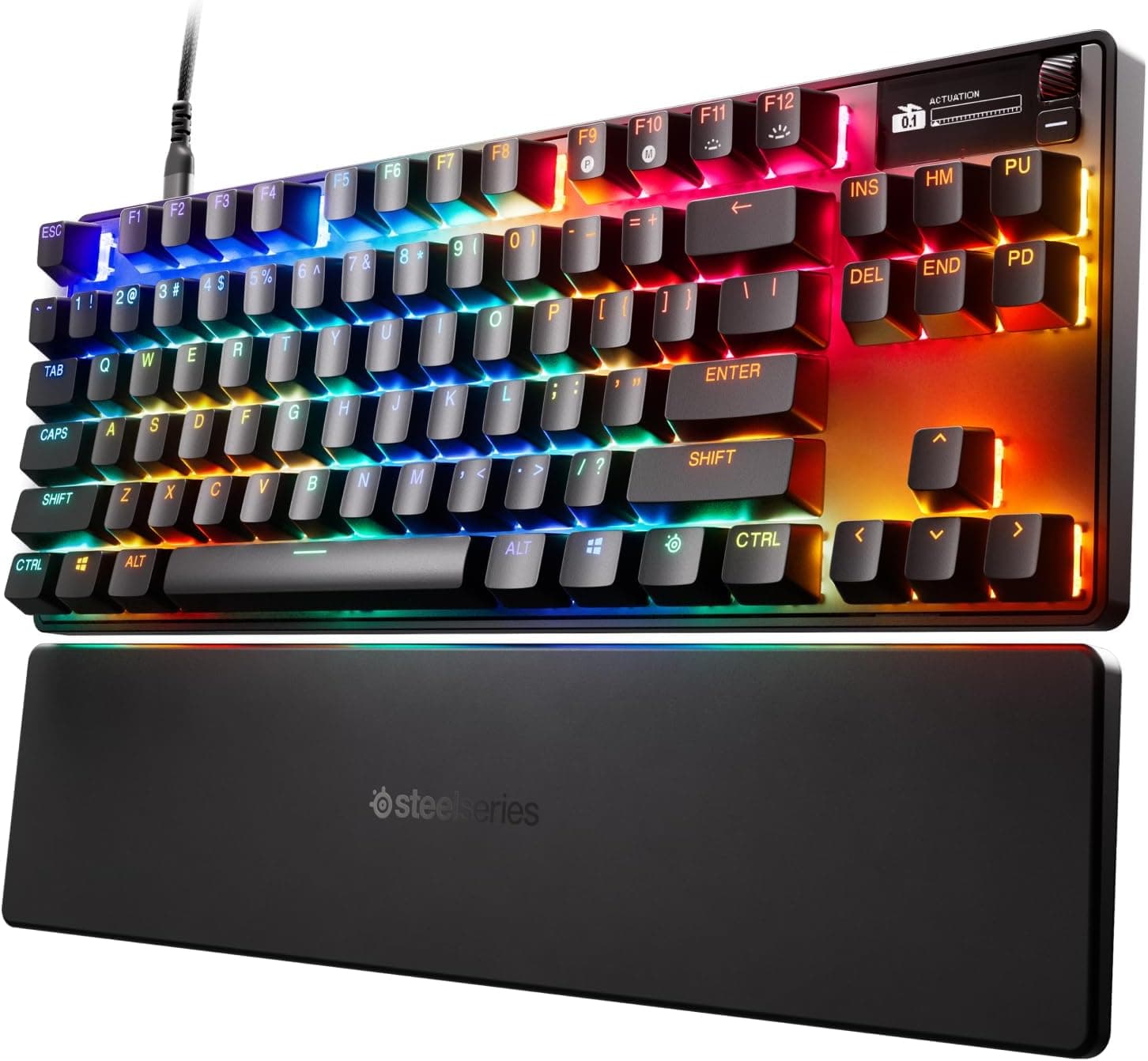 SteelSeries ラピッドタップラピッドトリガー ゲーミングキーボードテンキーレス有線英語配列防音設計磁気ホール効果センサー OmniPointスイッチ有機ELディスプレイ搭載 Apex Pro TKL Gen 3 - US ブラック 64740