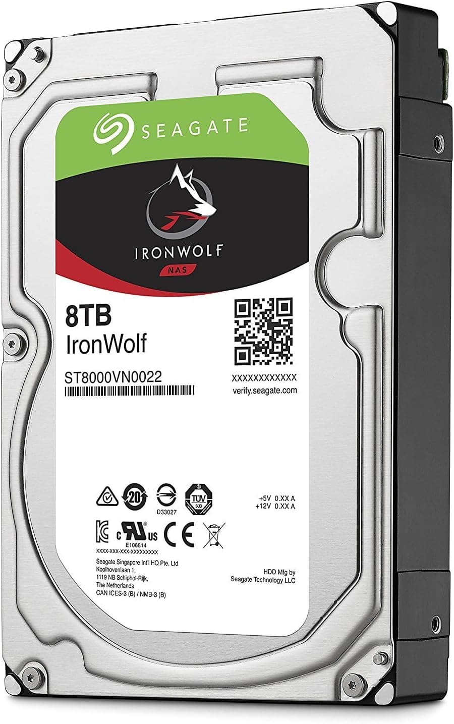 Seagate IronWolf ST8000VNZ022 8TB 3.5-inch Internal HDD 7200RPM for 1–8-bay NAS