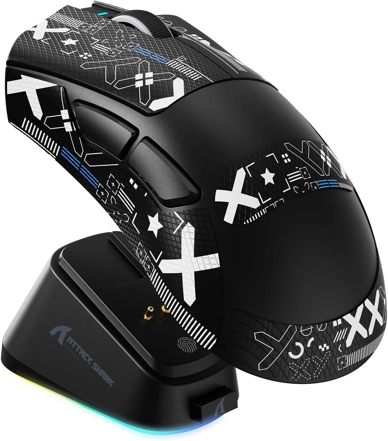 ATTACK SHARK (アタックシャーク) V3PRO ワイヤレス eスポーツゲーミングマウス磁気充電ドック付き 62g 軽量 1K ポーリング 25K DPI-PAW3311 センサー 有線