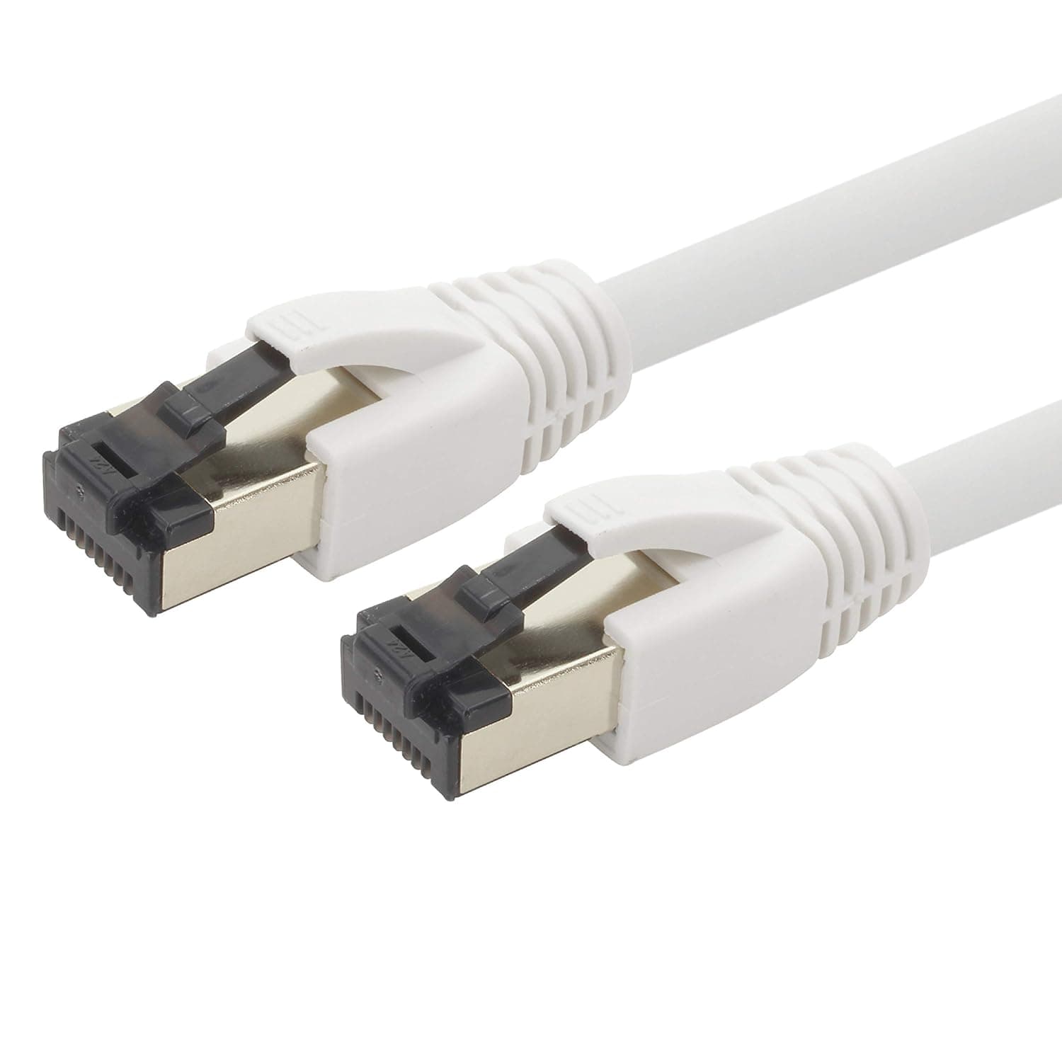1aTTack.de 0.25m Cat 8 ネットワークケーブル CAT8 ホワイト - 1ピース Cat.8 LAN 2000 Mhz 40 Gbit s 40 Gbase-T Poe+ パッチケーブルイーサネット LSZH - 1 x 0.25メートルホワイト