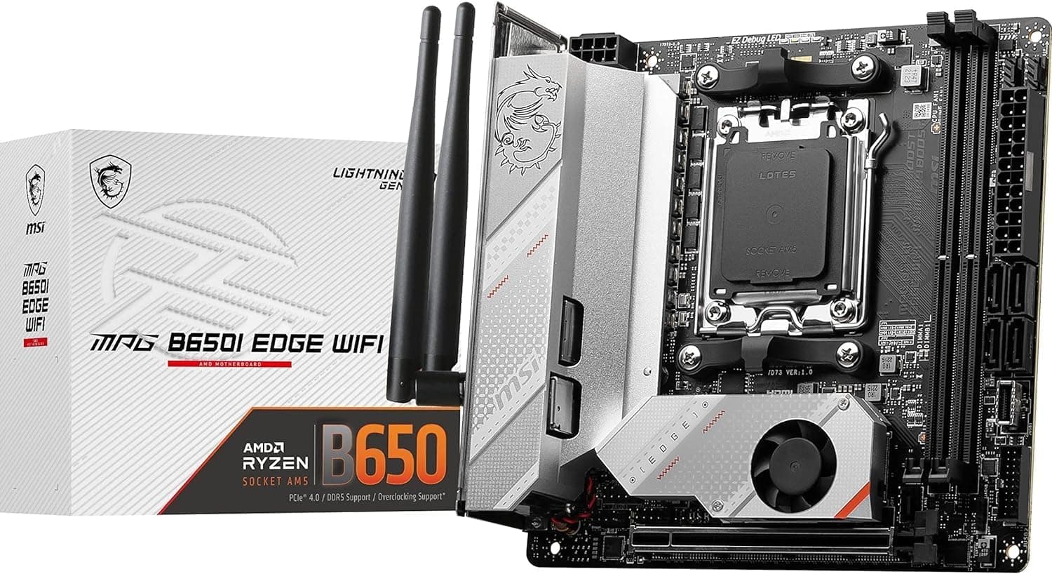 MSI MPG B650I EDGE WIFI【シルバーホワイトのデザインと豊富なゲーミング機能】マザーボード Mini-ITX MB5906