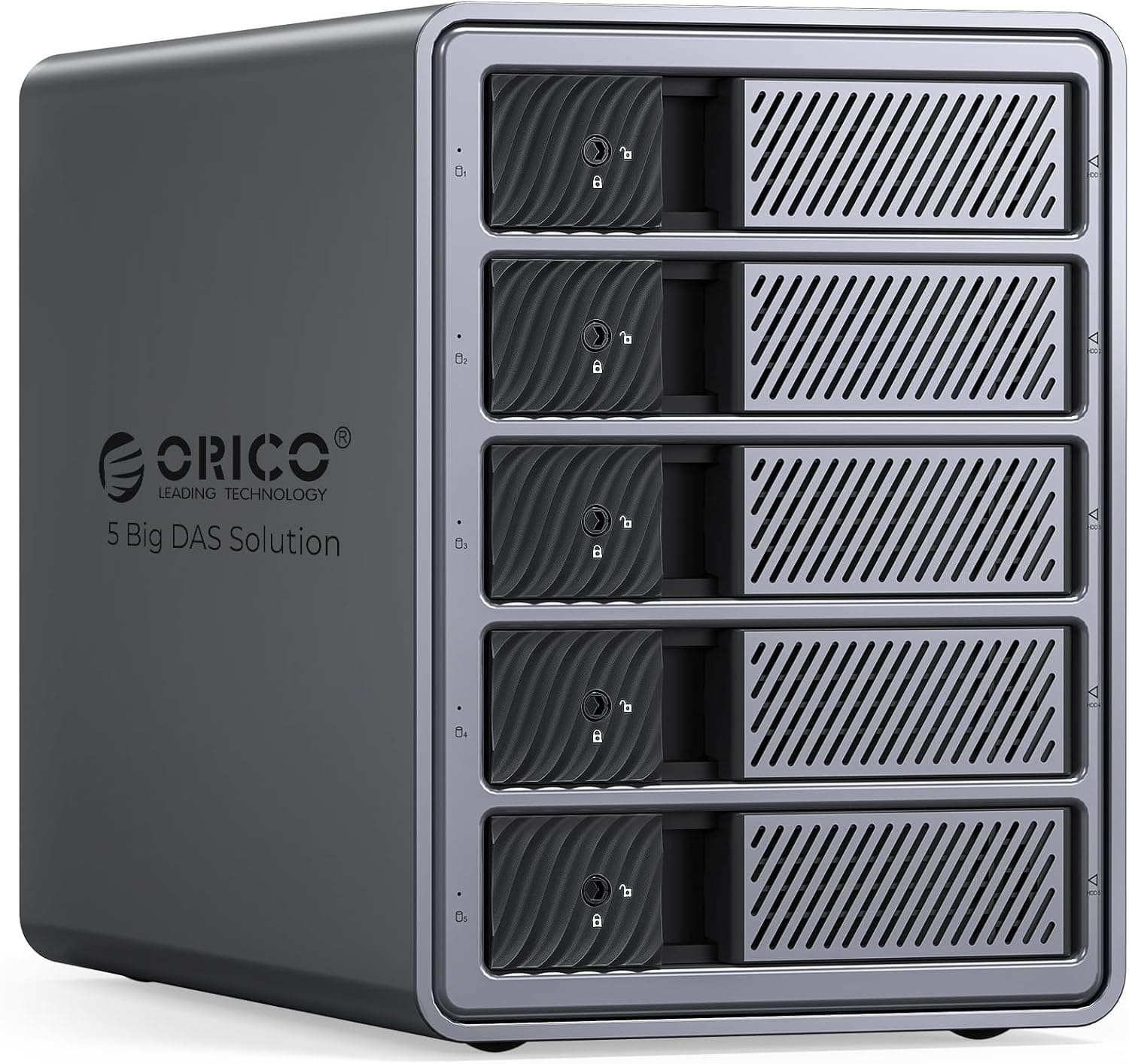 ORICO【RAID機能】HDDケース 5台 22TB*5 USB 3.0接続 8 RAIDモード 3.5インチHDD用アルミ合金制 HDD 外付けケースプッシュプル取り付けセーフティーロック機能付き外付けハードディスクケース 9858RU3