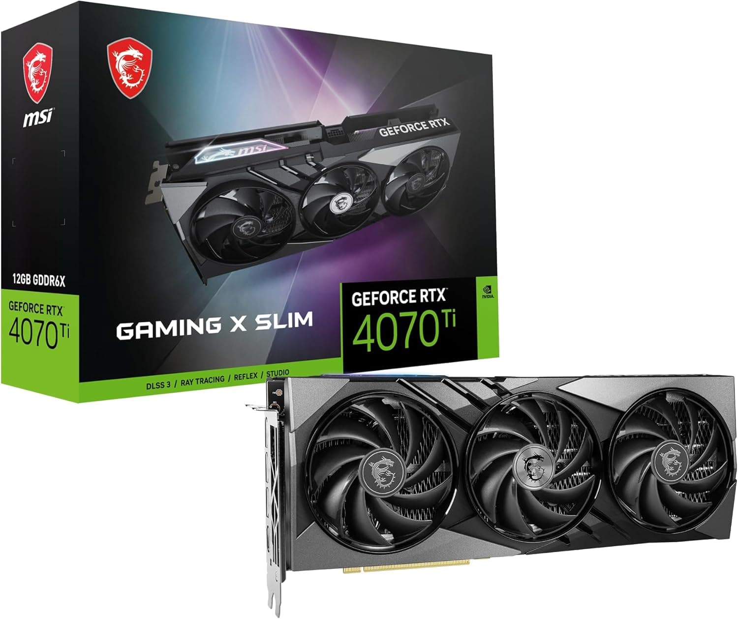 MSI GeForce RTX 4070 Ti GAMING X SLIM 12G グラフィックスカード ブラックモデル VD8659