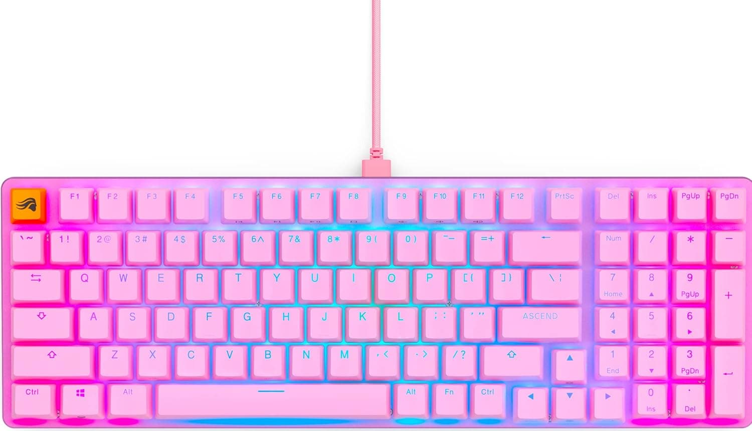 Glorious グロリアス GMMK2 pc ゲーミングキーボード 96% フルサイズピンク LEDバックライト付き英語配列光る RGB メカニカルキーボード有線タイプc USB Mechanical keyboard gaming (99キー) 国内正規品