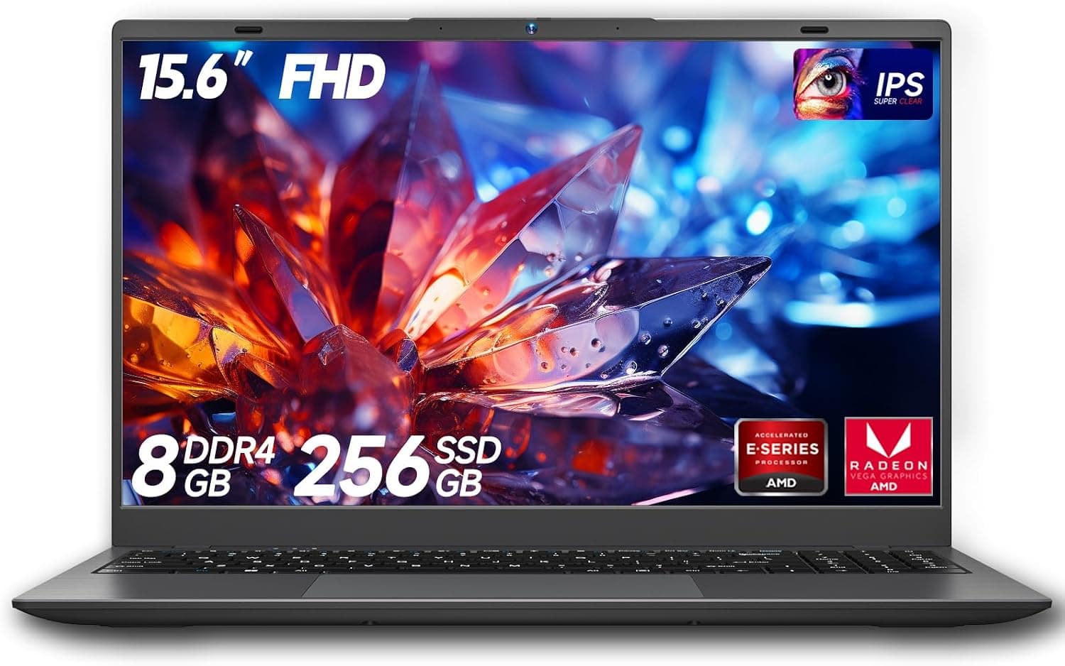 BLUEING 15.6インチノートパソコン AMD 3020e (最大2.6GHz) 搭載ノートパソコン 8GB DDR4 256GB SSD (最大32GB + 4TB) 1080P FHD IPS ディスプレイ Type-C HDMI USB3.2 BT5.2 WiFi 5 ノートパソコングレー