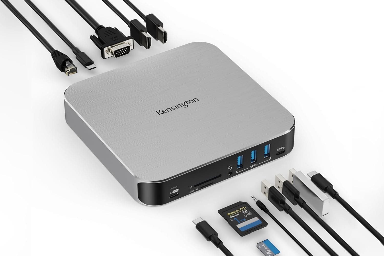 Kensington AD220S3 USB-C ドッキングステーション 12-in-1 USB-Cハブ 3モニター 85W充電 HDMI2個 VGA1個イーサネット SD