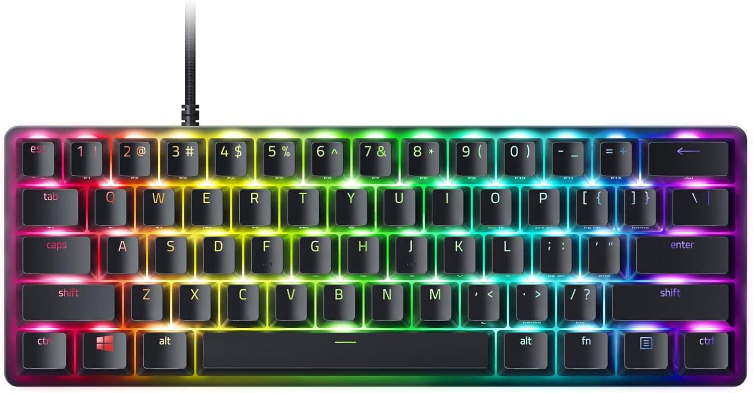 ラピッドトリガー 搭載 Razer(レイザー) Huntsman Mini Analog 小型ゲーミングキーボード 60%レイアウト英語 US配列アナログオプティカルスイッチ調整可能なアクチュエーション Chroma RGB 【日本正規代理店保証品】 RZ03-04340100-R3M1 Black
