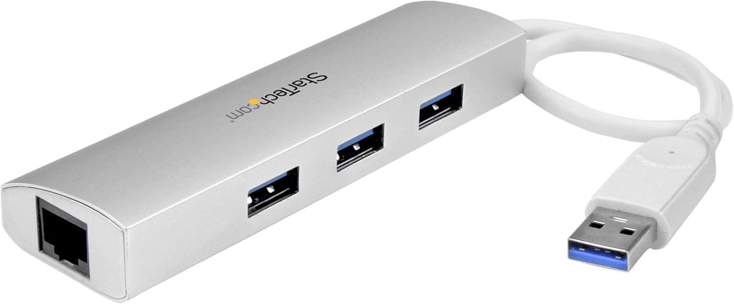 StarTech.com 3ポートポータブル USB 3.0ハブギガビットイーサネット対応LANアダプタ内蔵 ST3300G3UA