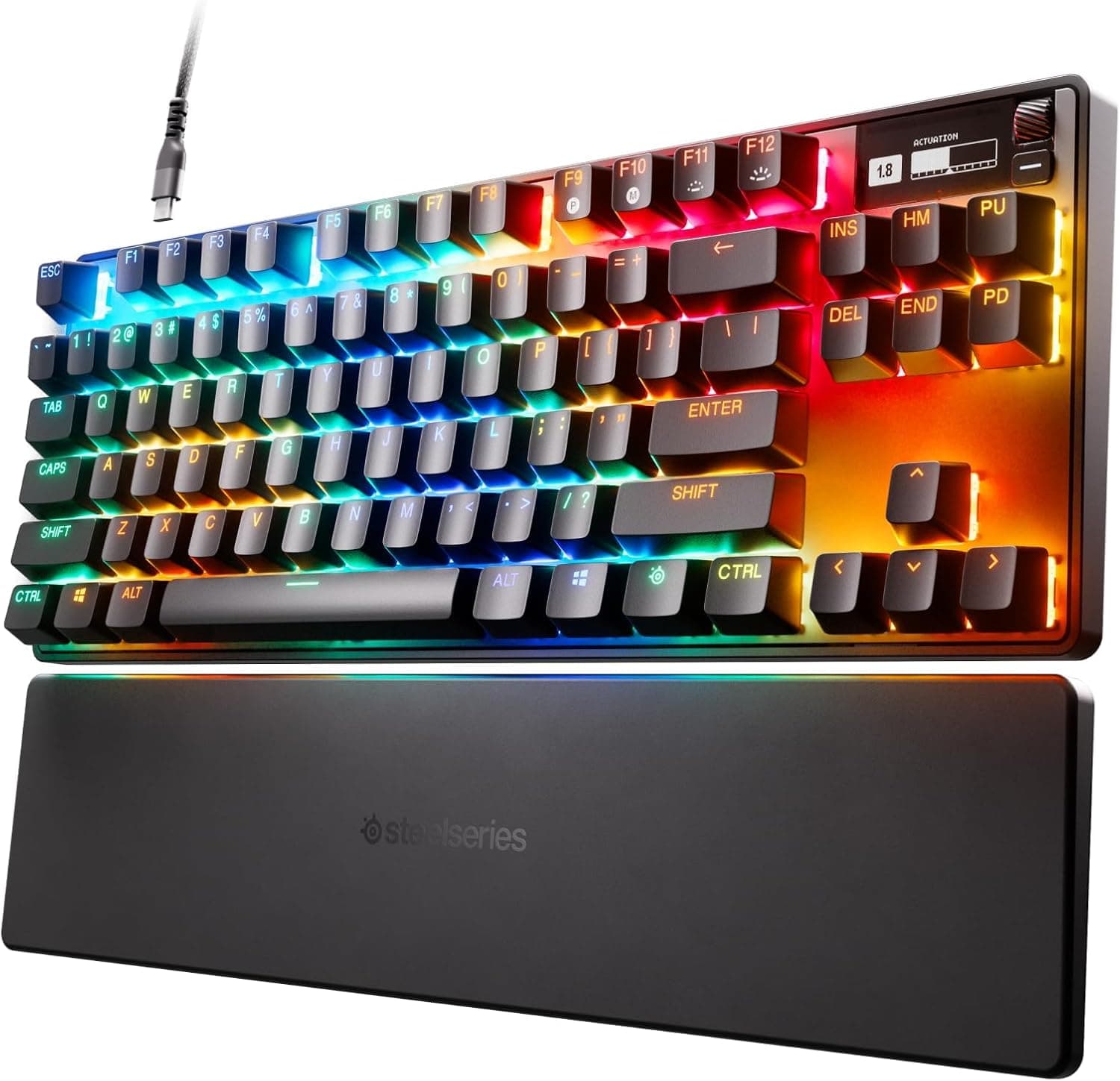 SteelSeries ラピッドトリガー 搭載ゲーミングキーボードテンキーレス有線英語配列 OmniPointスイッチ有機ELディスプレイ搭載 Apex Pro TKL (2023) US 64856 ブラック