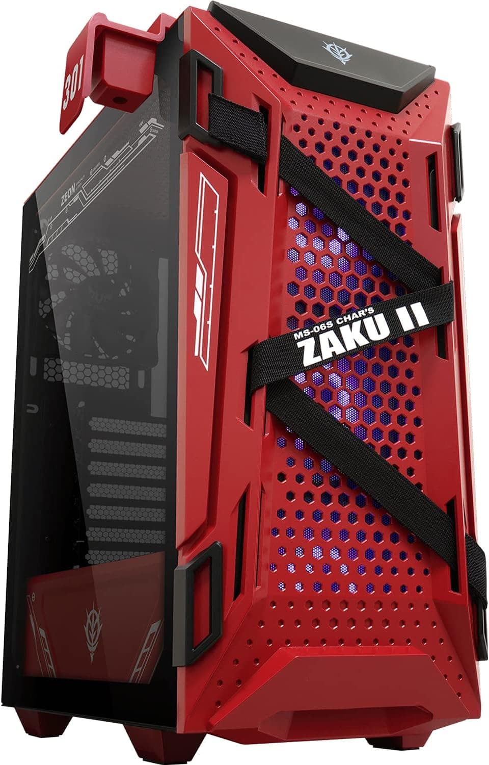 ASUS TUF Gaming GT301 ZAKU II Edition ATX ミッドタワー コンパクトケース 強化ガラス製サイドパネル