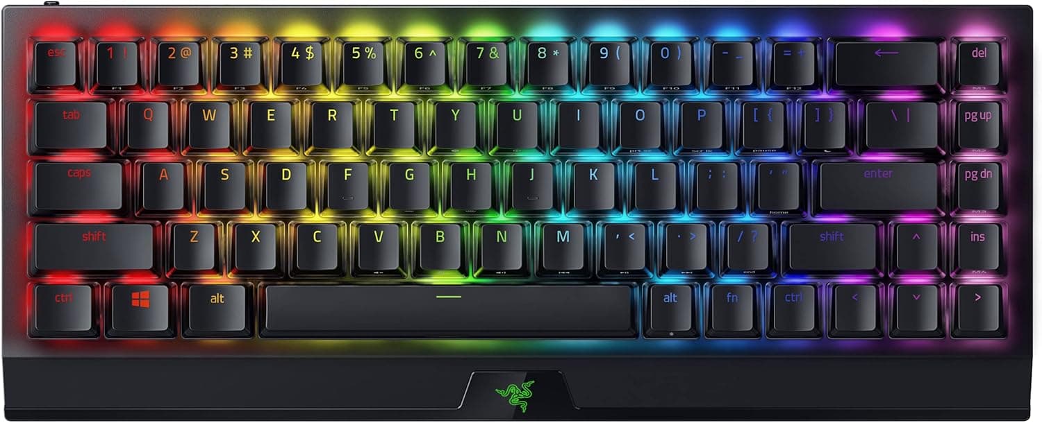 Razer BlackWidow V3 Mini HyperSpeed Phantom Pudding Edition Yellow Switch ゲーミングキーボードワイヤレス 2.4GHz Bluetooth マルチデバイスサポート最大200時間バッテリー持続メカニカルイエロー軸 65% Chroma RG