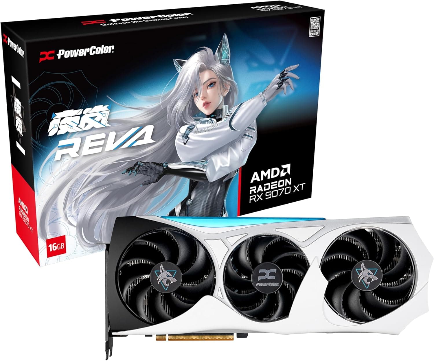 POWERCOLOR AMD Radeon RX 9070 XT搭載 「Hellhound」シリーズグラフィックカードバックプレートやアクリルフィギュアなどを同梱した「Reva」モデル [RX9070XT 16G-L