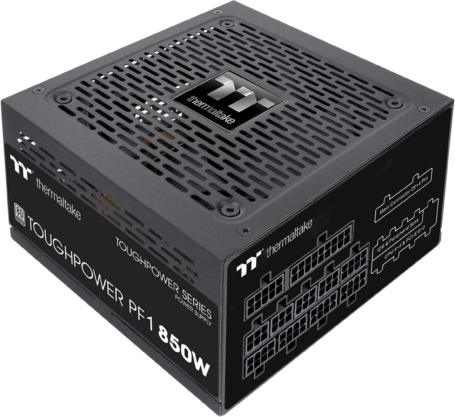 Thermaltake Toughpower PF1 850W 80+ プラチナ片面SMD コンパクトデザイン 120mm 油圧ベアリングスマートゼロファンフルモジュラー電源 PS-TPD-0850FNFAPU-1