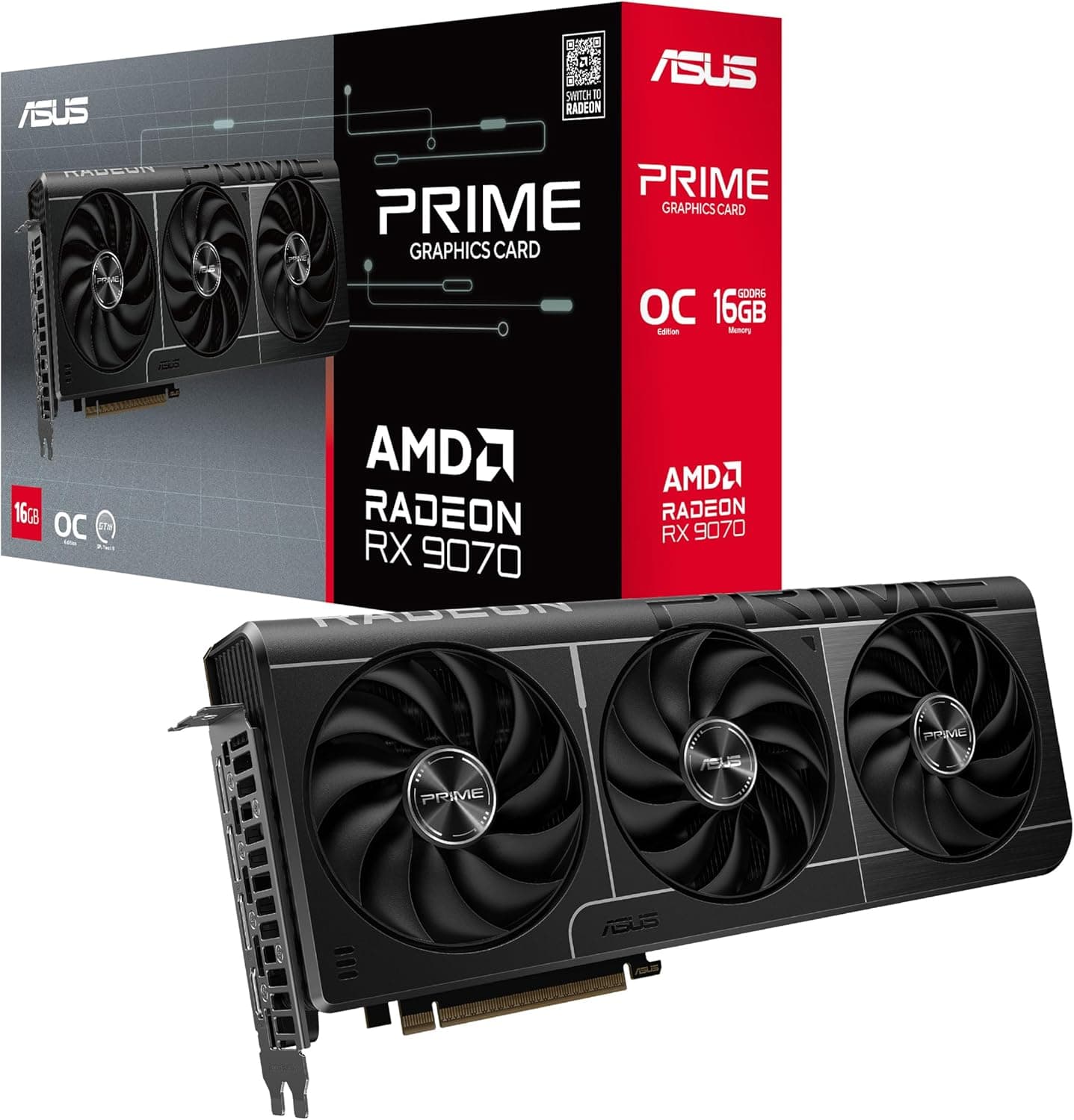 ASUS Prime Radeon RX 9070 OC Edition 16GB GDDR6 EVO グラフィックスカード