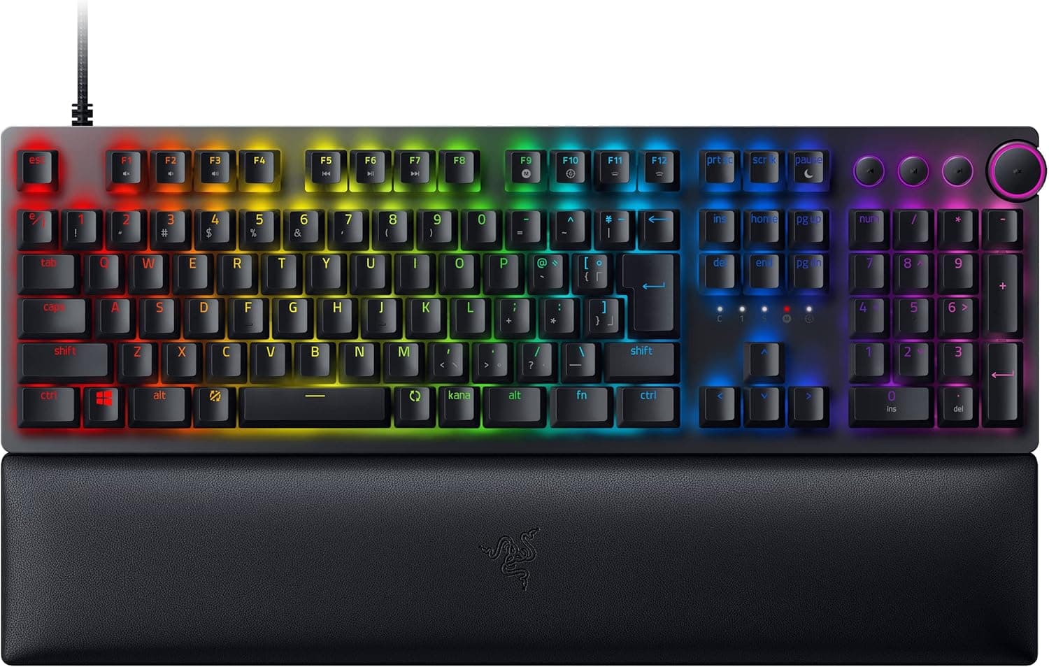 Razer ゲーミングキーボード Huntsman V2 JP Clicky Optical Switch 日本語 JP配列オプティカルスイッチクリッキー触感静音ダブルショット PBT キーキャップリストレスト Chroma RGB 【日本正規代理店保証品】 RZ03-03931500-R3J1 Black