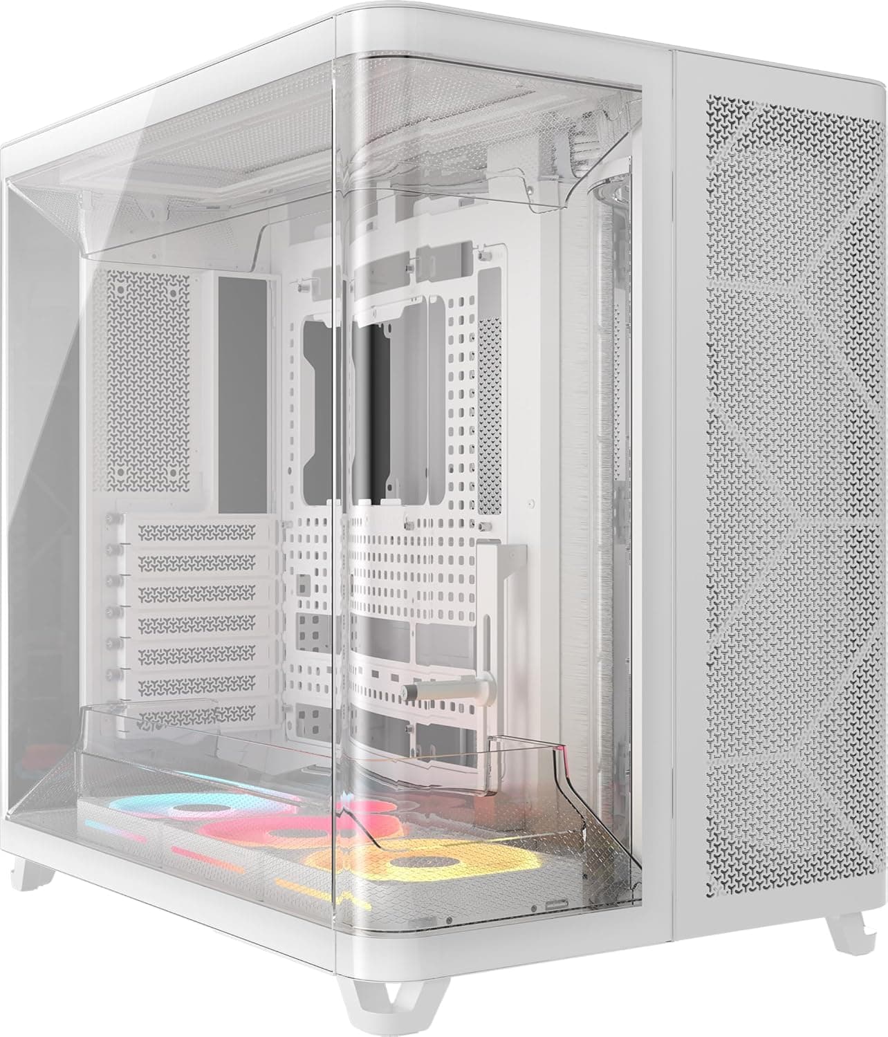 CORSAIR AIR 5400 LX-R RGB iCUE LINK ミドルタワートリプルチャンバーデザインーPCケース — 3x LX-R RGBリバースローターファン