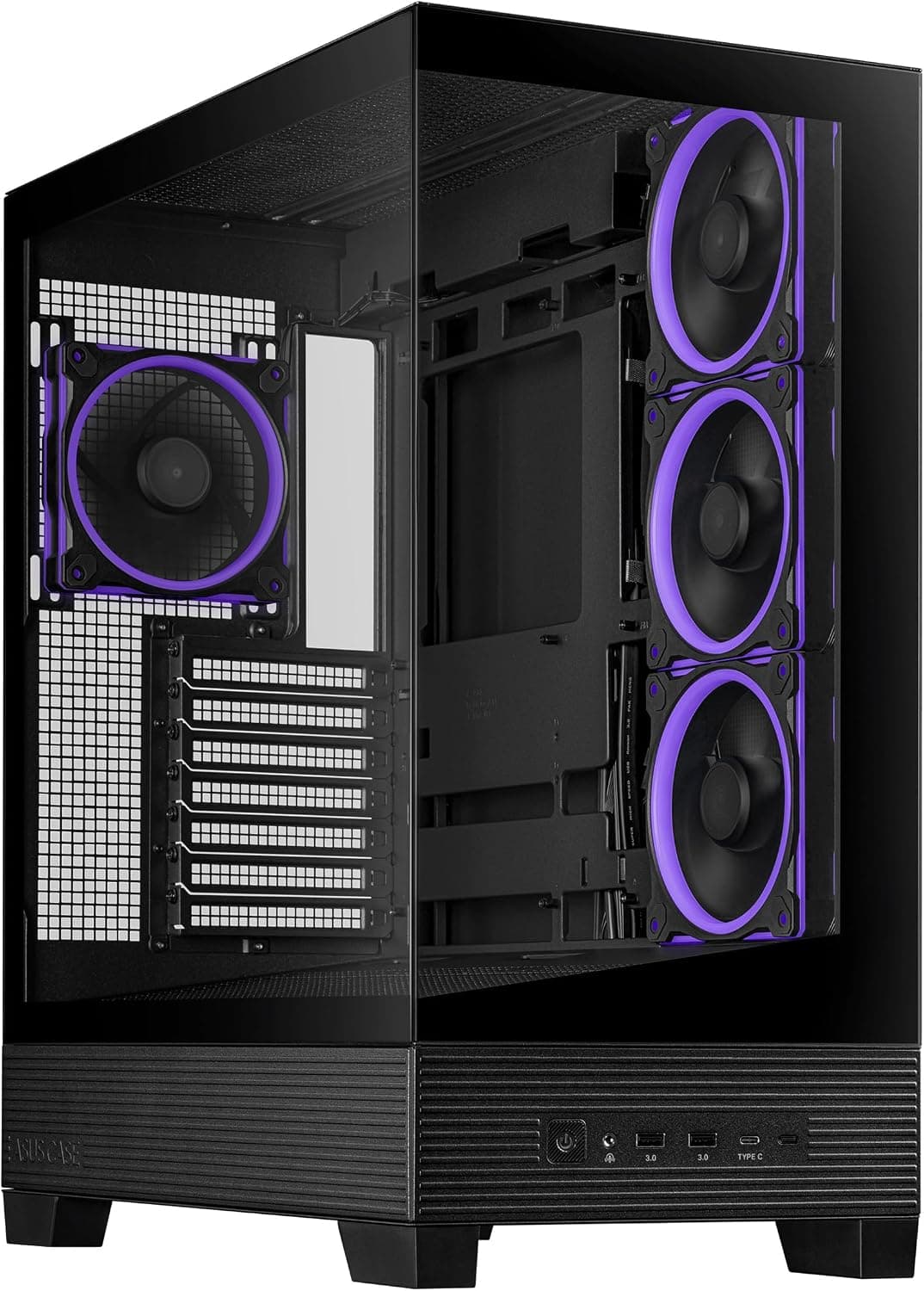 ASUS A31 Plus TG ARGB ATX PCケース - BTF対応、360mmラジエーター・最大380mm GPU・ARGBファン4基搭載